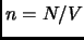 $n=N/V$
