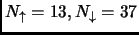 $N_{\uparrow}=13, N_{\downarrow}=37$