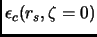 $\epsilon_c(r_s,\zeta=0)$