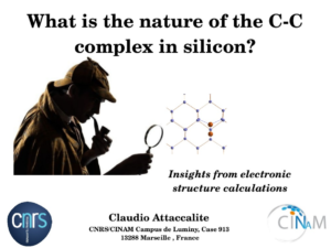 cc complex defect in silicon